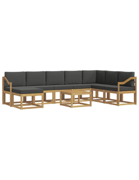 Set di divani da esterno con cuscino 9 pcs Bianco e Antracite