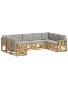 Set di divani da esterno 7 pcs Bianco e Grigio Chiaro 2