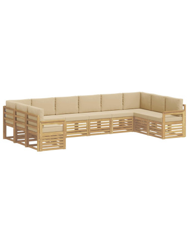 Set di divani da esterno 7 pcs Bianco e Beige