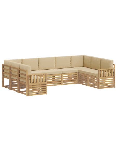 Set di divani da esterno 7 pcs Bianco e Beige