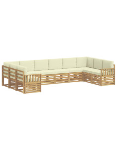 Set di divani da esterno 7 pcs Bianco e Crema 2