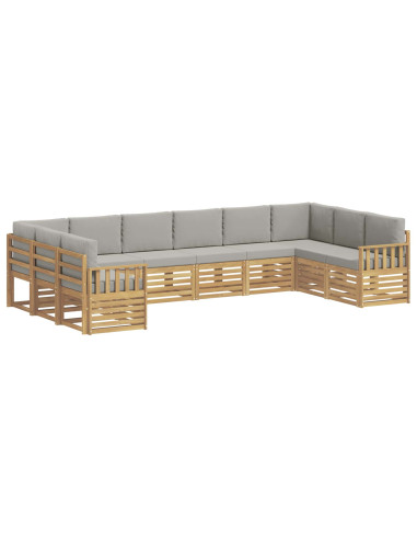 Set di divani da esterno 7 pcs Bianco e Grigio Chiaro