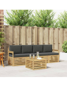 Set di divani da esterno 5 pcs Bianco e Antracite Poliestere