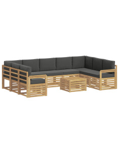 Set di divani da esterno 8 pcs Bianco e Antracite 2