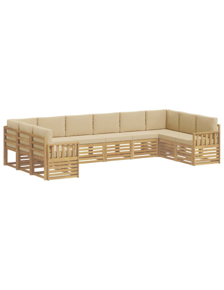 Set di divani da esterno 7 pcs Bianco e Beige