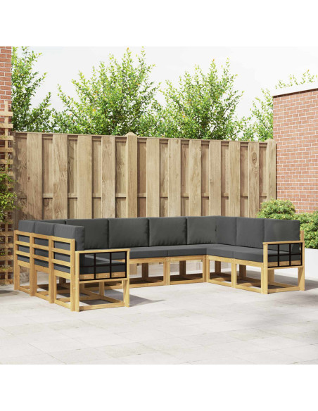 Set di divani da esterno con cuscino 9 pcs Bianco e Antracite