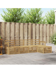 Set di divani da esterno 5 pcs Bianco 249 x 122,5 x 73 cm