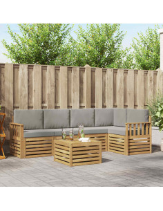 Set di divani da esterno 6 pcs Bianco e Grigio Chiaro