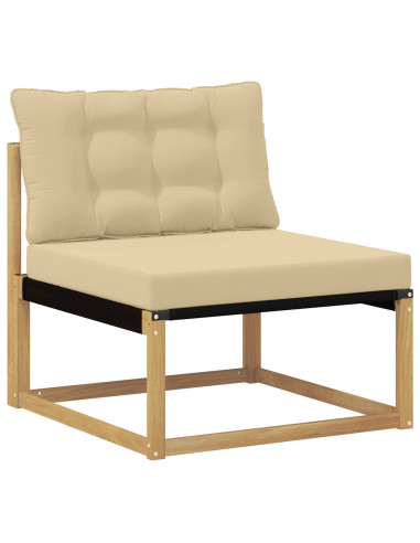 Set di divani da esterno 9 pcs Bianco e Beige