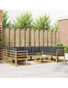 Set di divani da esterno 10 pcs Bianco e Antracite