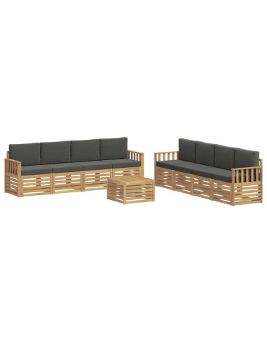 Set di divani da esterno 9 pcs Bianco e Antracite