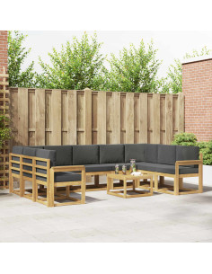 Set di divani da esterno 10 pcs Bianco e Antracite