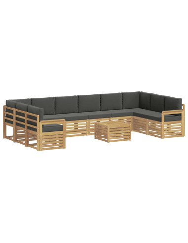 Set di divani da esterno 8 pcs Bianco e Antracite