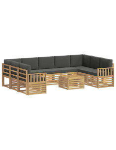Set di divani da esterno 8 pcs Bianco e Antracite 2