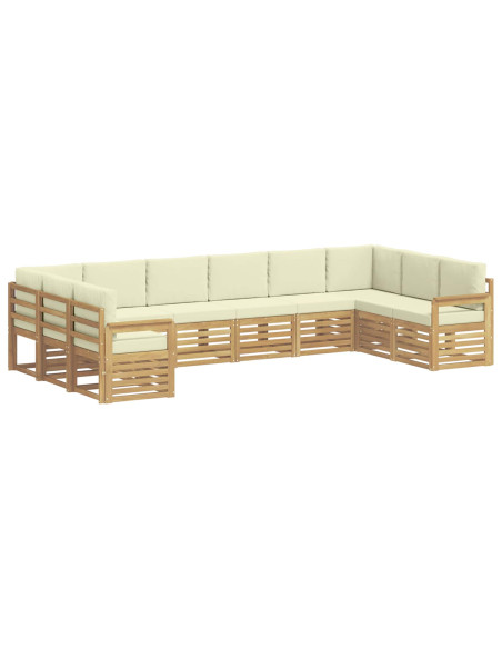 Set di divani da esterno 7 pcs Bianco e Crema