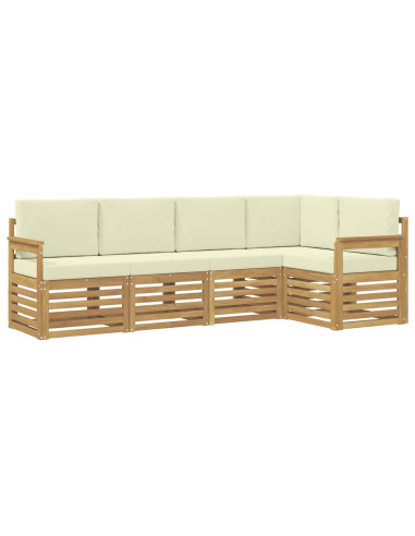 Set di divani da esterno 5 pcs Bianco e Crema