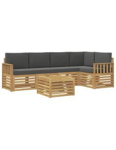 Set di divani da esterno 6 pcs Bianco e Antracite 2