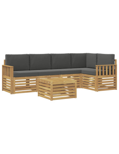Set di divani da esterno 6 pcs Bianco e Antracite
