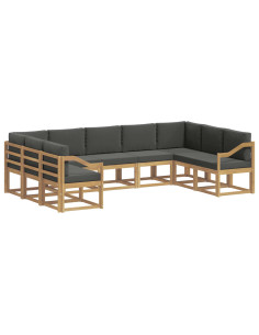 Set di divani da esterno con cuscino 9 pcs Bianco e Antracite 2