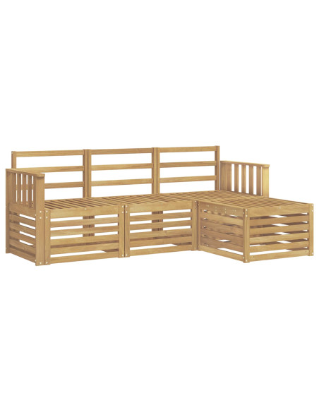 Set di divani da esterno 4 pcs Bianco 189,5 x 122,5 x 73 cm