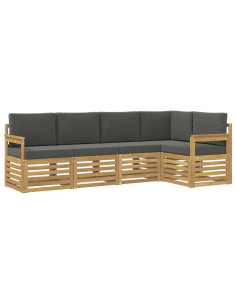 Set di divani da esterno 5 pcs Bianco e Antracite 2