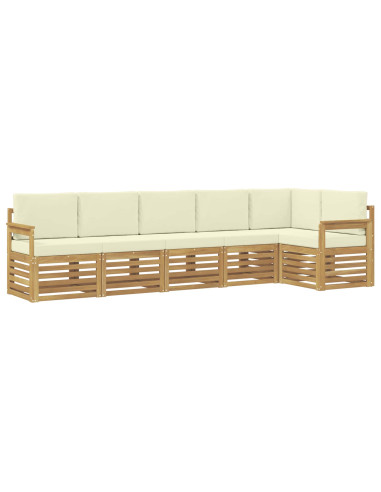 Set di divani da esterno 6 pcs Bianco e Crema