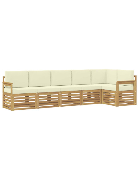 Set di divani da esterno 6 pcs Bianco e Crema