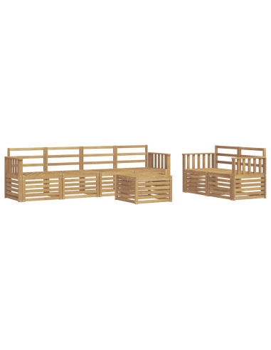 Set di divani da esterno 7 pcs Bianco Legno di Acacia Massello