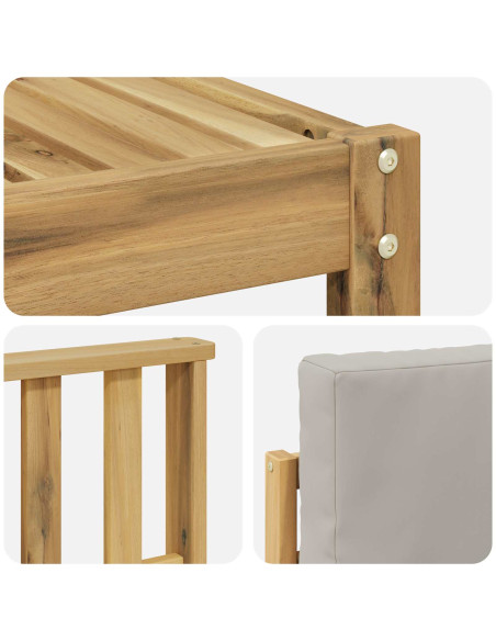 Set di divani da esterno 4 pcs Bianco e Grigio Chiaro
