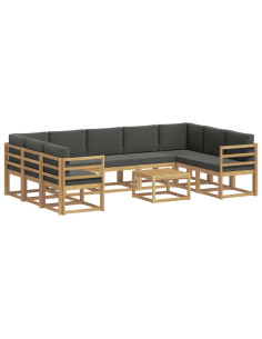 Set di divani da esterno 10 pcs Bianco e Antracite 2
