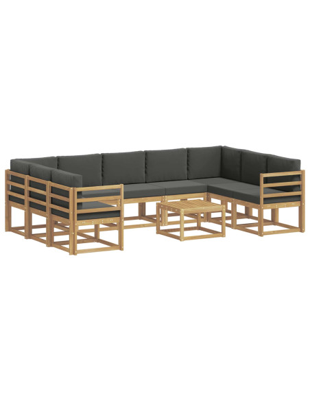 Set di divani da esterno 10 pcs Bianco e Antracite