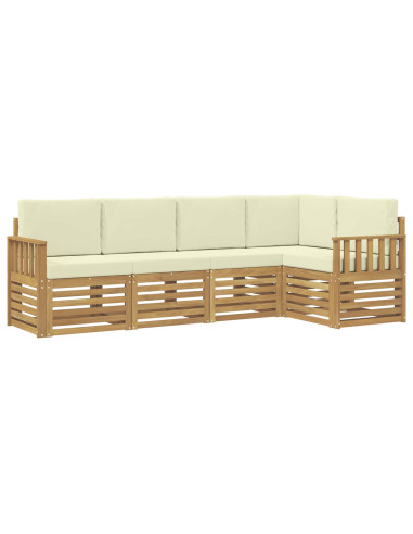 Set di divani da esterno 5 pcs Bianco e Crema