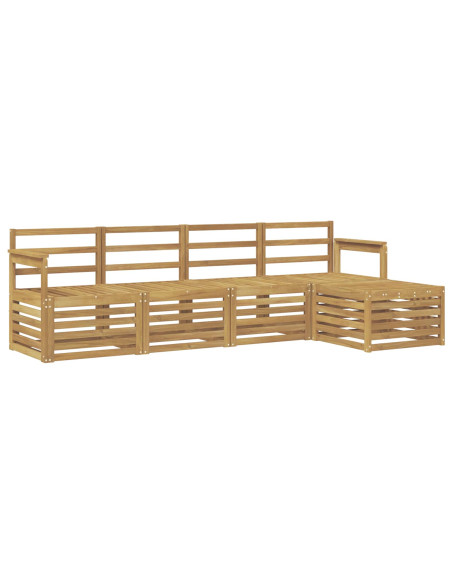 Set di divani da esterno 5 pcs Bianco 249 x 122,5 x 73 cm
