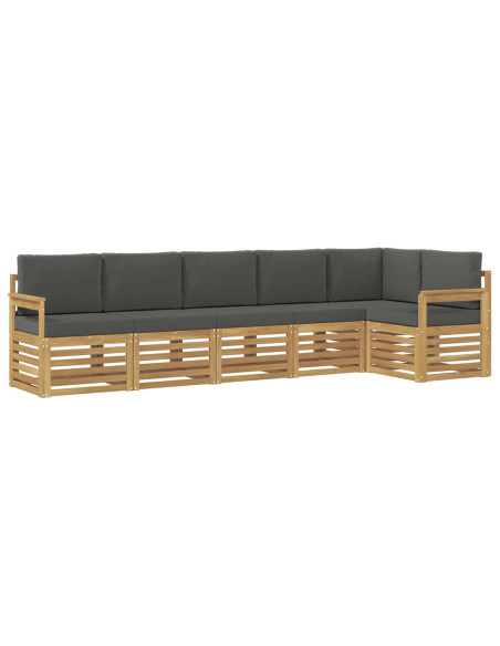 Set di divani da esterno 6 pcs Bianco e Antracite