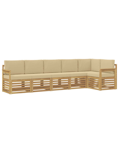 Set di divani da esterno 6 pcs Bianco e Beige