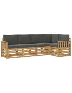 Set di divani da esterno 5 pcs Bianco e Antracite 2