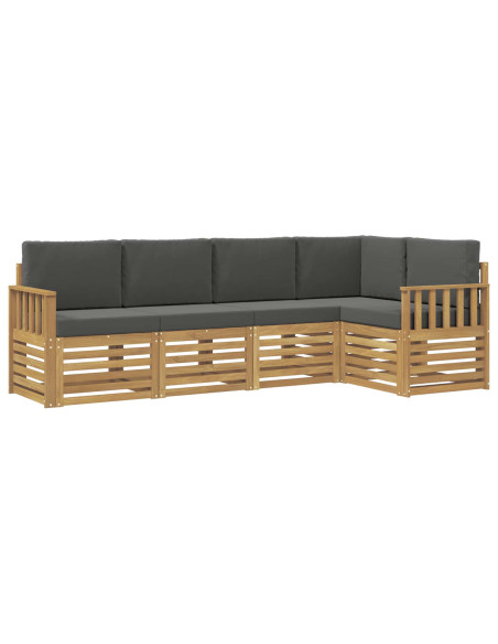 Set di divani da esterno 5 pcs Bianco e Antracite
