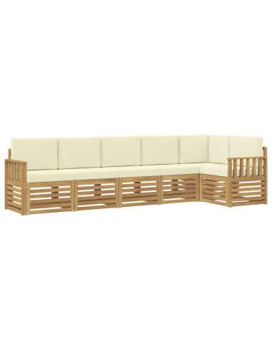 Set di divani da esterno 6 pcs Bianco e Crema