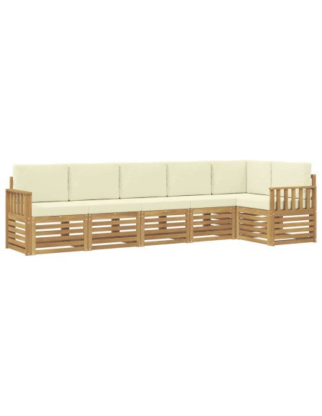 Set di divani da esterno 6 pcs Bianco e Crema