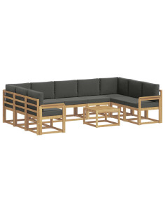 Set di divani da esterno 10 pcs Bianco e Antracite 2