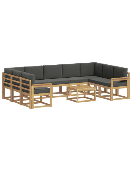Set di divani da esterno 10 pcs Bianco e Antracite