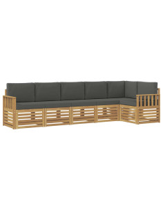 Set di divani da esterno 6 pcs Bianco e Antracite 2