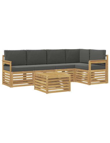 Set di divani da esterno 6 pcs Bianco e Antracite