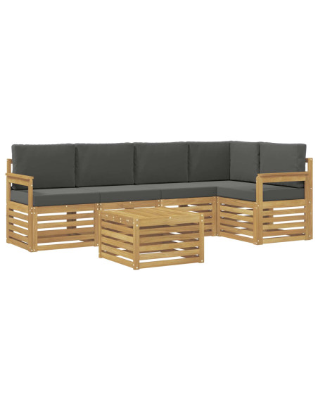 Set di divani da esterno 6 pcs Bianco e Antracite