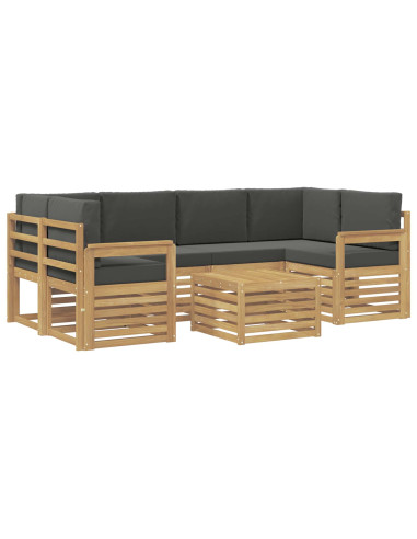 Set di divani da esterno 7 pcs Bianco e Antracite Poliestere