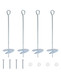 Ancora per Terra 4 pcs Argento Ø10 x 40 cm Metallo Galvanizzato