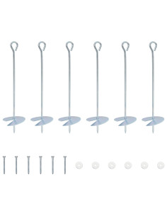 Ancora per Terra 6 pcs Argento Ø10 x 40 cm Metallo Galvanizzato