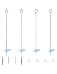 Ancora per Terra 4 pcs Argento Ø10 x 50 cm Metallo Galvanizzato