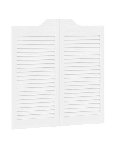 Porte Swing Bianco 80 x 40 cm Legno Massello di Pino