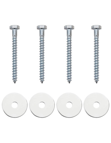 Ancora per Terra 4 pcs Argento Ø10 x 40 cm Metallo Galvanizzato